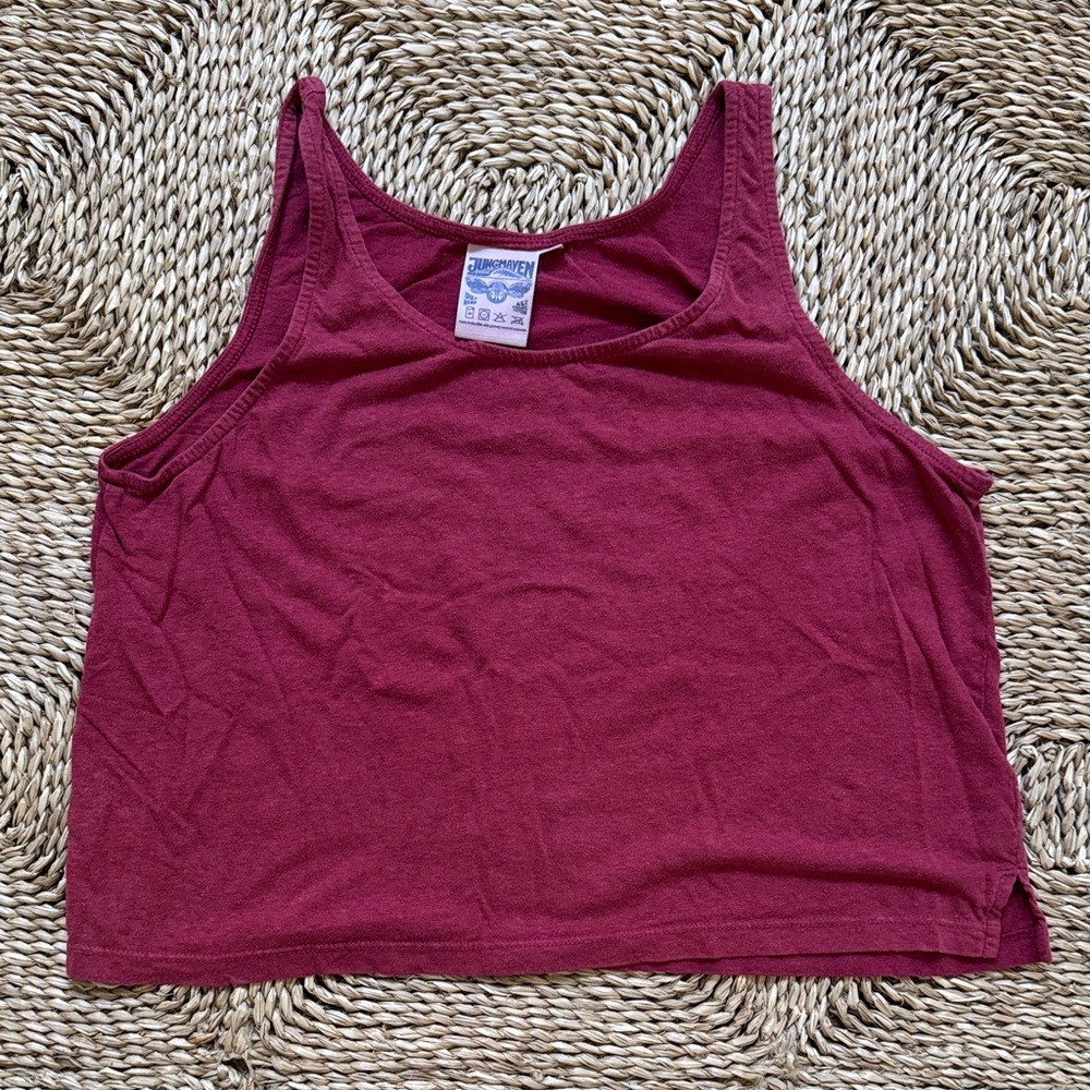 Jungmaven Cropped Tank (cheery red — rare color)
